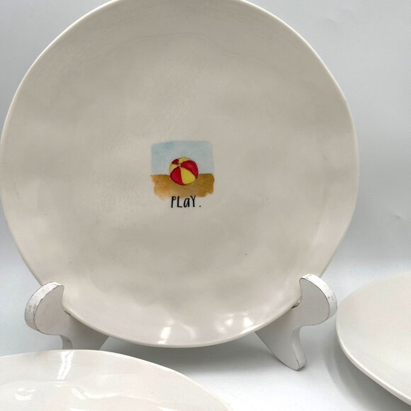 Snack Dessert Plate Pool Safe Beach ￼Set Let’s Go To The Beach Rae Dunn Melamine - Picture 2 of 7